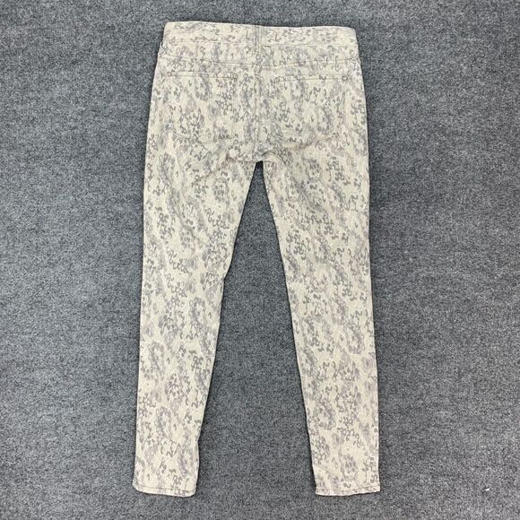 Free People Animal Print Jeans Womens 27 Low Rise Skinny Stretch Ankle Zip Fly - Picture 7 of 12